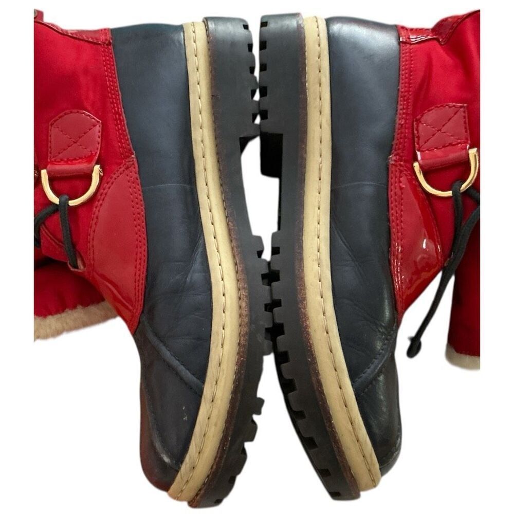 Tory Burch Red Patent Leather Winter Snow Boots 9.5 VGC - Picture 5 of 11